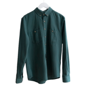 Men’s Solid Green Casual Shirt – Full Sleeve Button-Down Cotton Blend for Everyday Wear