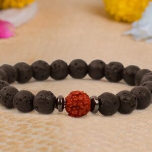 Divine Rudraksha Bracelet With Lava Stone
